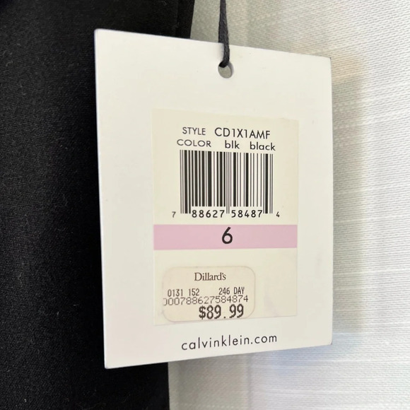 Calvin Klein Black Sheath Dress Size 6 - Picture 3 of 8